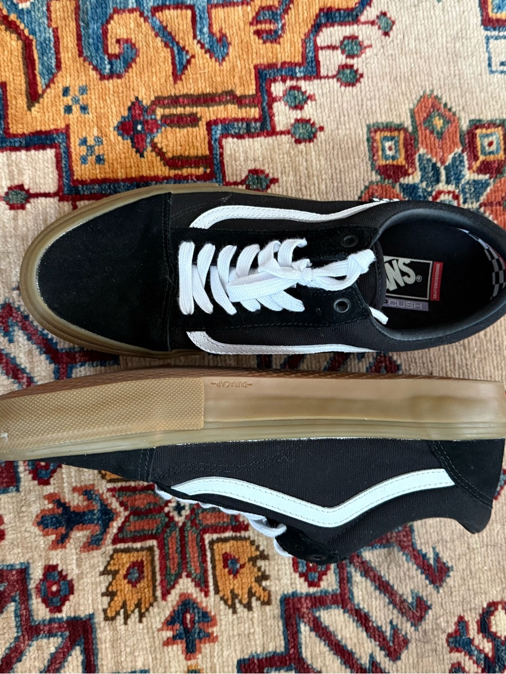 Vans Black & White Old Skool Sneakers with Gum Sole